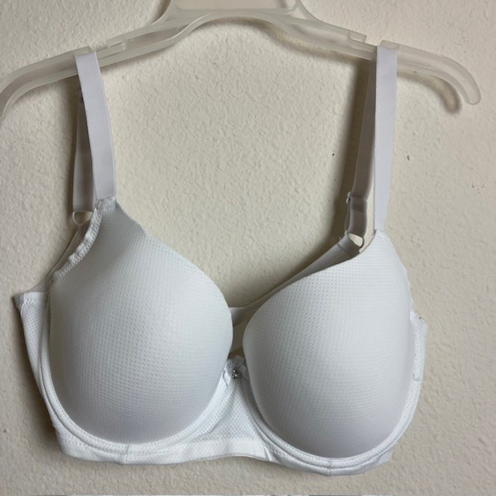White Mesh Bra Size 85E Underwire Bow Detail Lingerie Comfortable No Brand